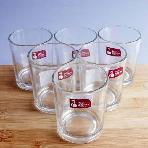 Red Cherry Plain Glass Cup