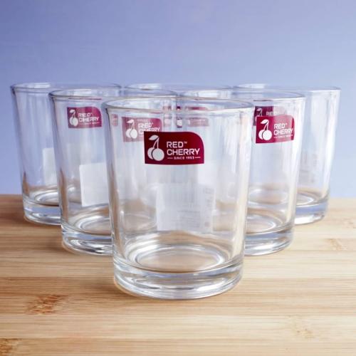 Red Cherry Plain Glass Cup