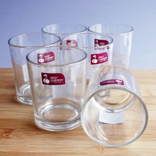Red Cherry Plain Glass Cup